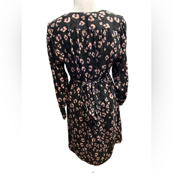 Rebecca Taylor Elegant Black and Pink Patterned Dress size 6 - Picture 4 of 11